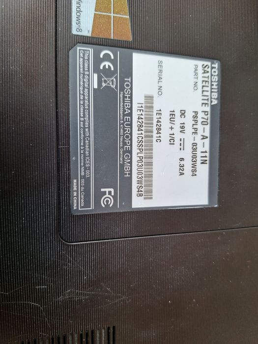 Laptop Toshiba satellite p70 i7 4700 nvidia