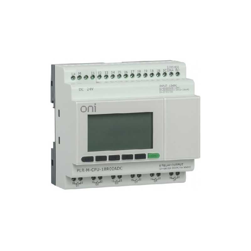 Микро ПЛК ONI. Со встроенным экраном. plr-m-cpu-18r00adc