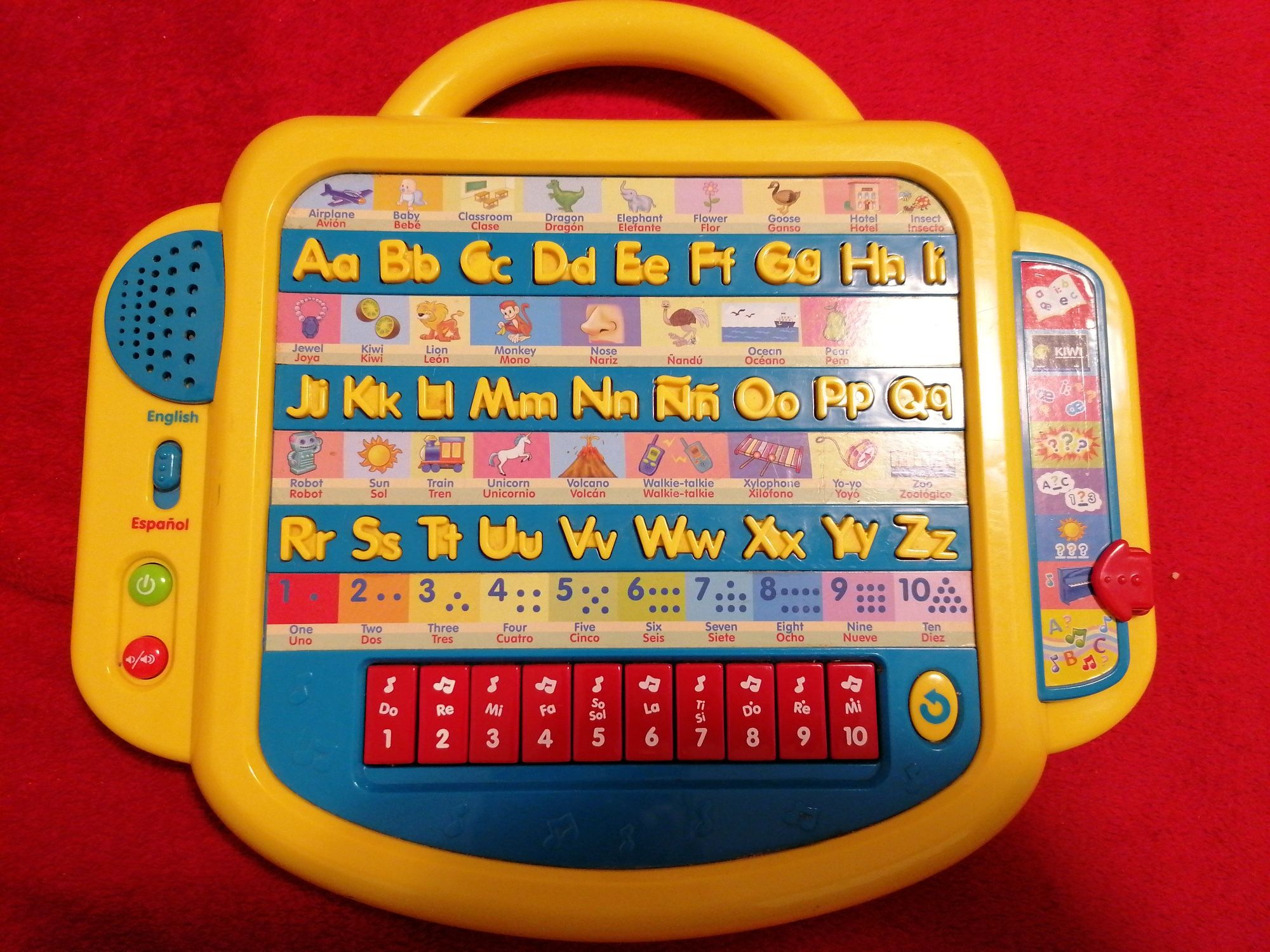 Tableta copii 0-6 ani cu litere, numere, note muzicale in engleza si s
