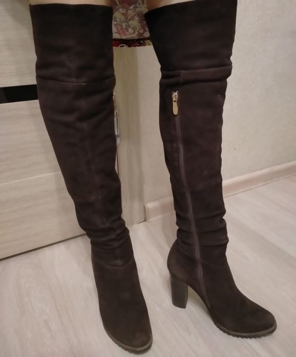 Ботфорты замшевые