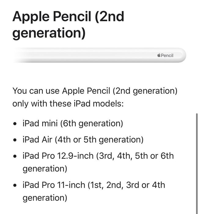 Apple pencil 2nd generation