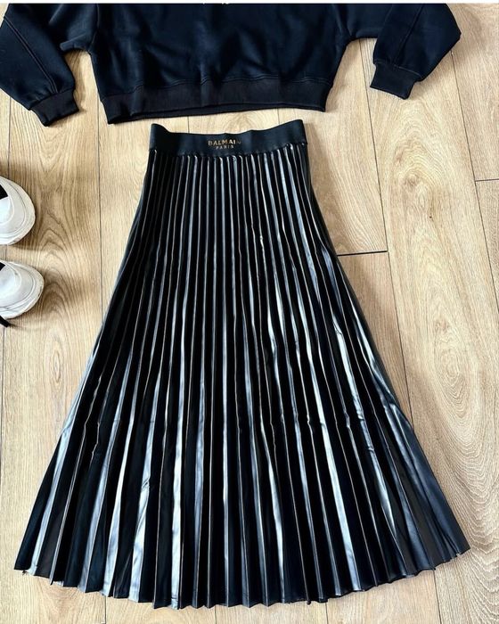 Balmain!Разкошен есенен сет пола солей и суичър кроп