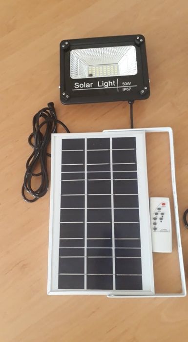 Мощна соларна лампа!!! 50W, 80W, 120W Реални ватове!