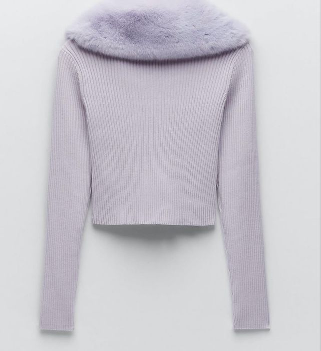 Cardigan Zara cu guler de blana