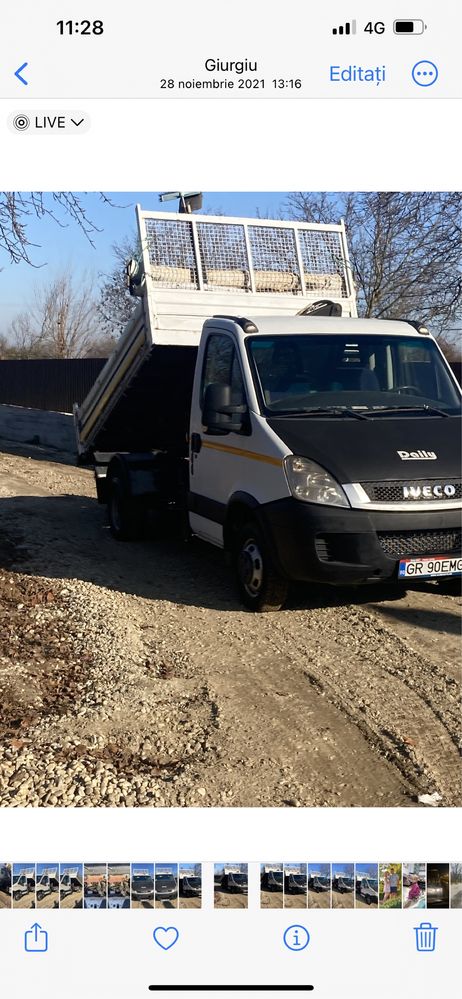 Iveco Daily basculabil cu macara schimb cu bobcat ,