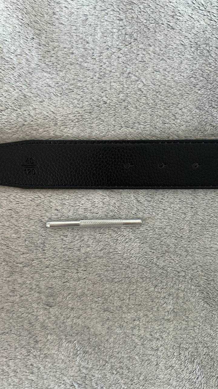Hermes Style Black Belt (Silver Buckle)