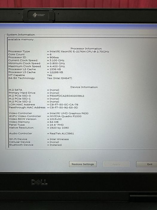 Laptop profesional Dell Precision 7530 (baterie noua)