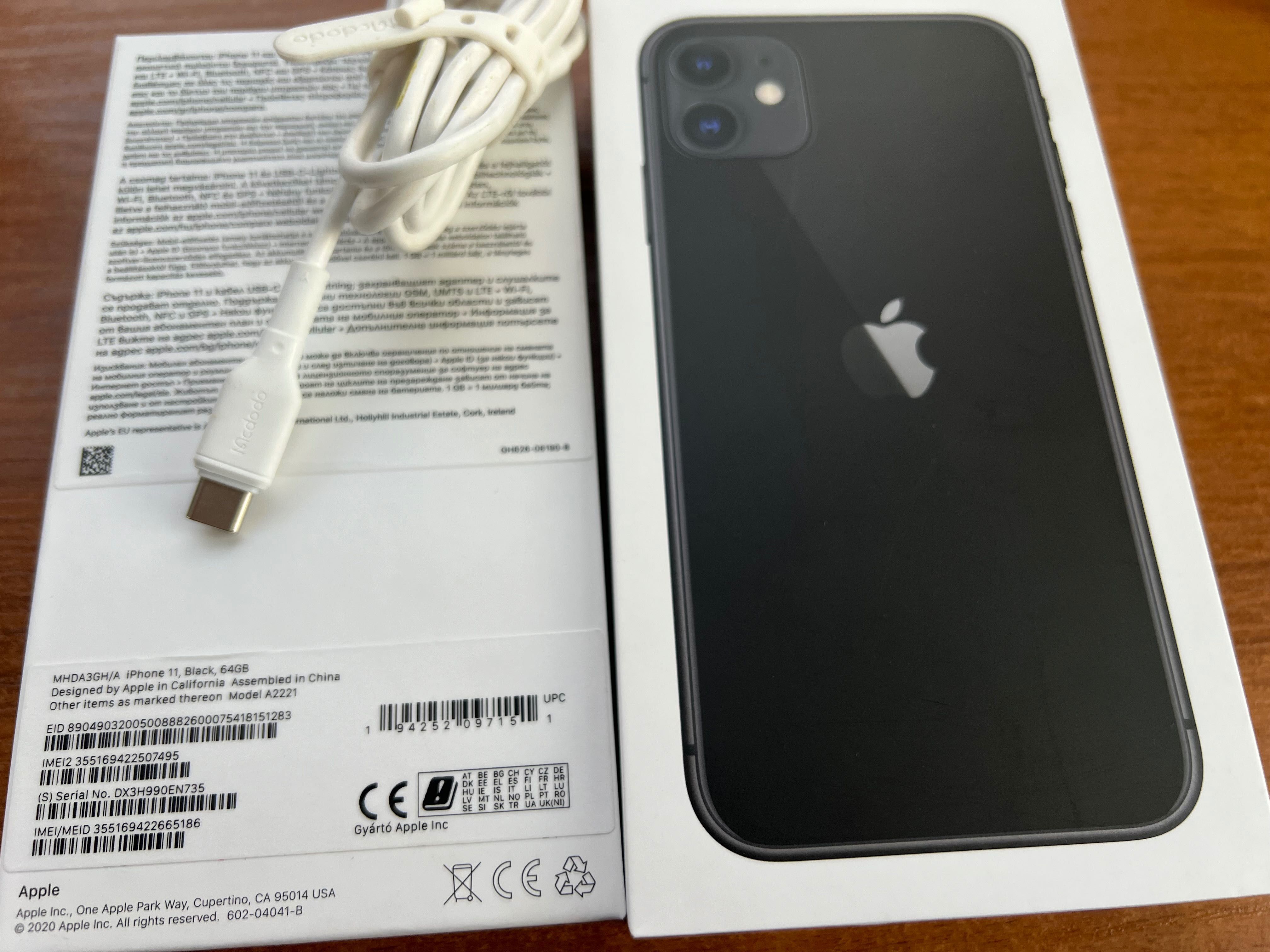 Телефон Iphone 11, 64 gb, black