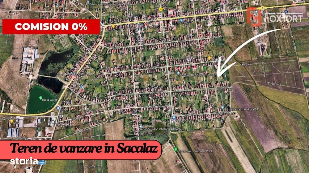 COMISION 0% Teren de vanzare, Sacalaz - Autorizatie de construire vala
