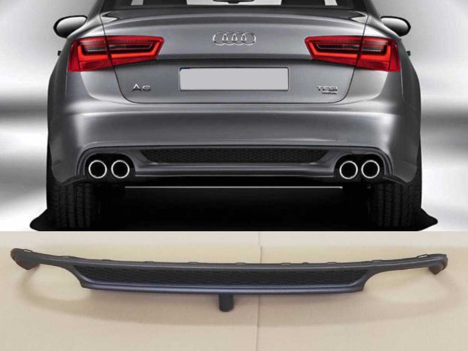 дифузьор ( тунинг спойлер) задна броня Audi A6 C7 тип S line 2010-2015