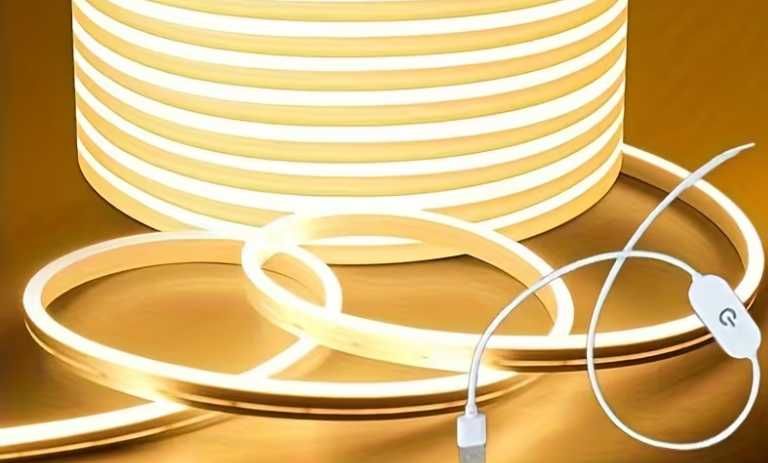 LED Лента светеща с мека жълта светлина 6МЕТРА