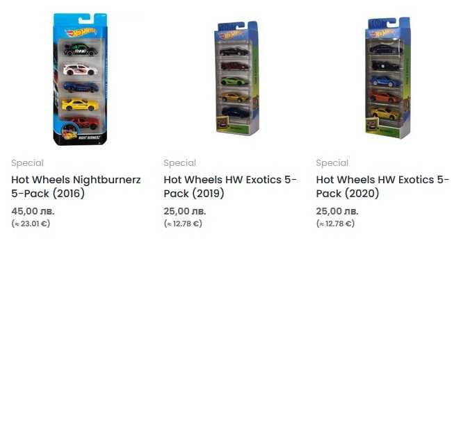 Метални колички Hot Wheels Premium и Mainline