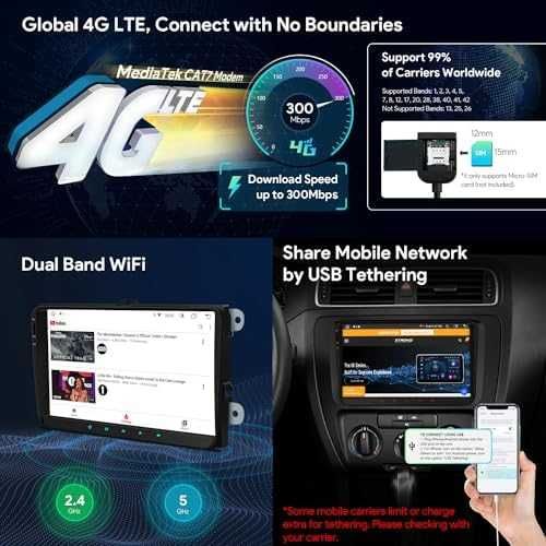 Ново Андроид 9" автомобилно радио 4+64GB GPS Bluetooth за VW SKODA
