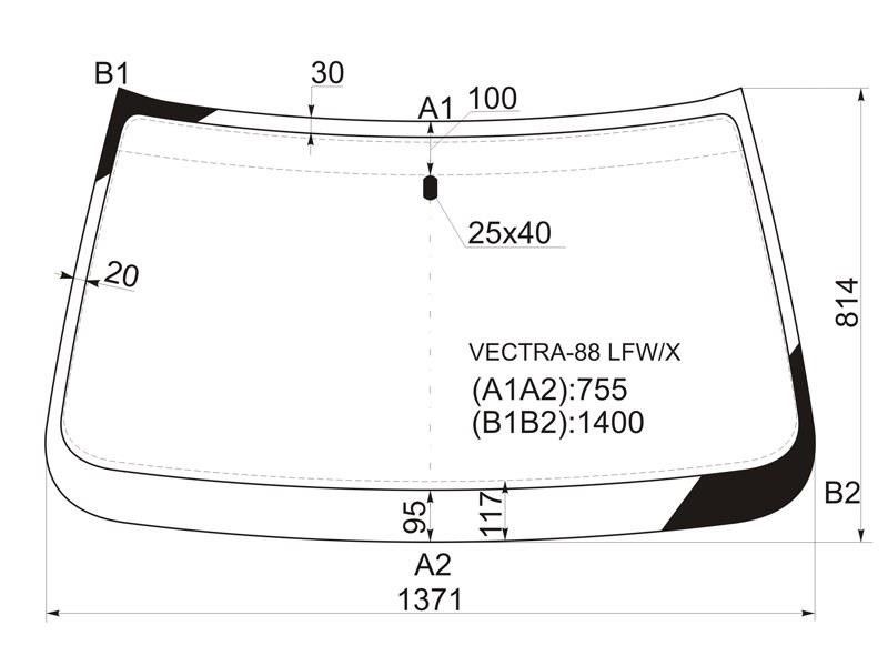 Стекло лобовое  Opel Vectra