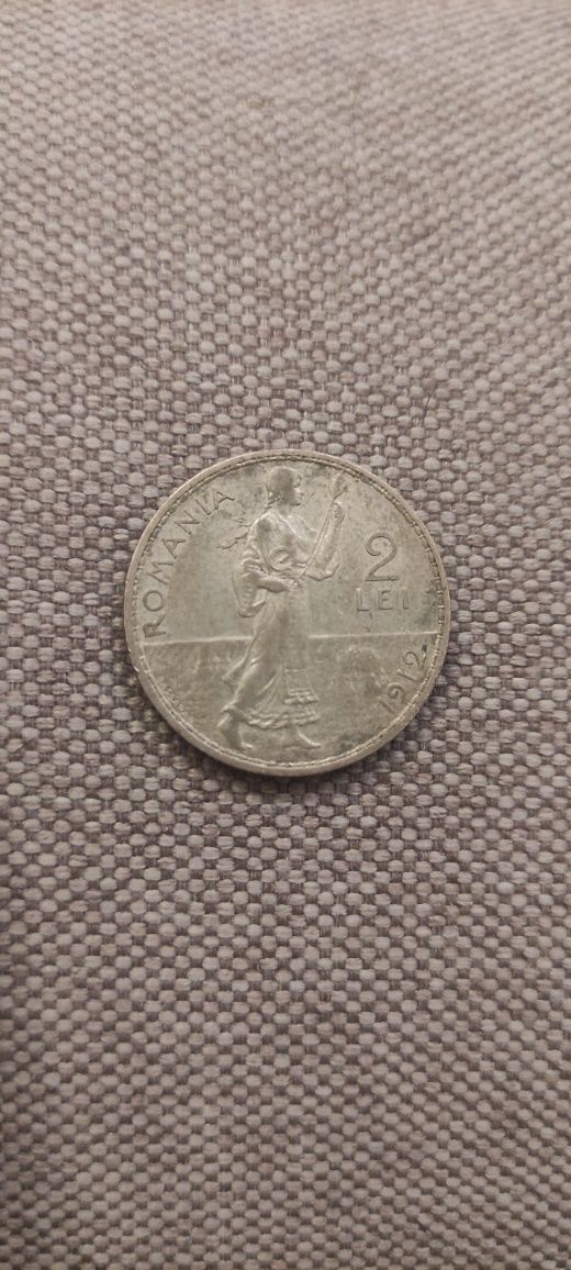 Moneda 2 lei din 1912 Carol I