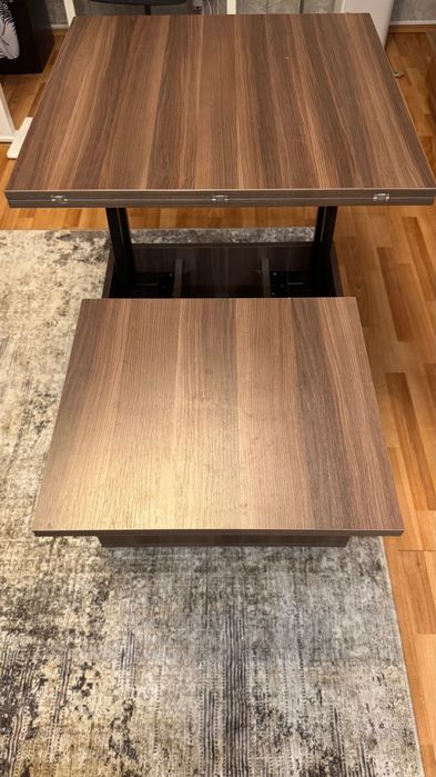 Masa de cafea extensibila, pe roti 80x80/160cm