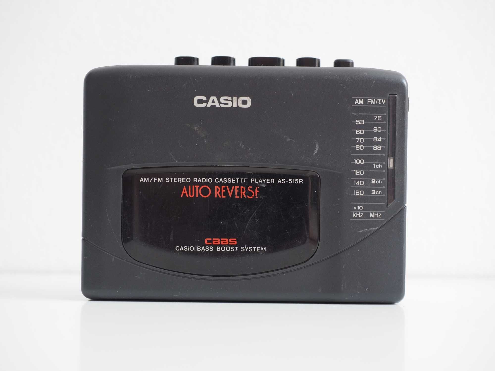 Casetofon Casio AS-515R, cu radio, funcțional, player retro, walkman