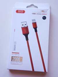 USB Кабел XO-NB143, USB A - Lightning, 2м, 5V/2A