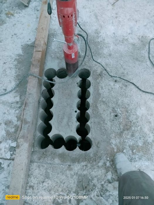 Алмазный резка отверстие фундамента бетон бурение пройом дверь окна