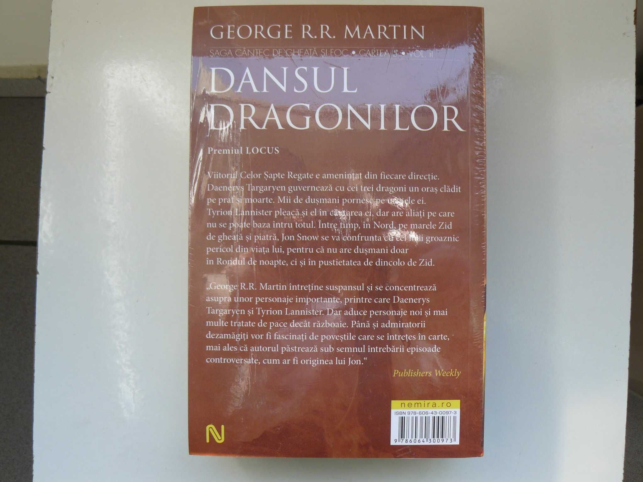 Carte Urzeala Tronurilor, Cartea 5, DANSUL DRAGONILOR,Vol. 1 +2 Noua