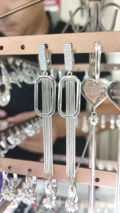 Себряные серьги 925 проба