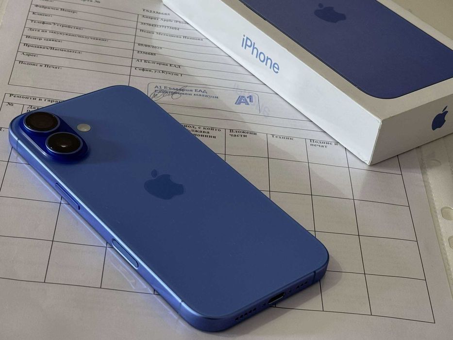 Бартер!НОВ! 24м.Гаранция! 256GB iPhone 16 Ultramarine (Син)