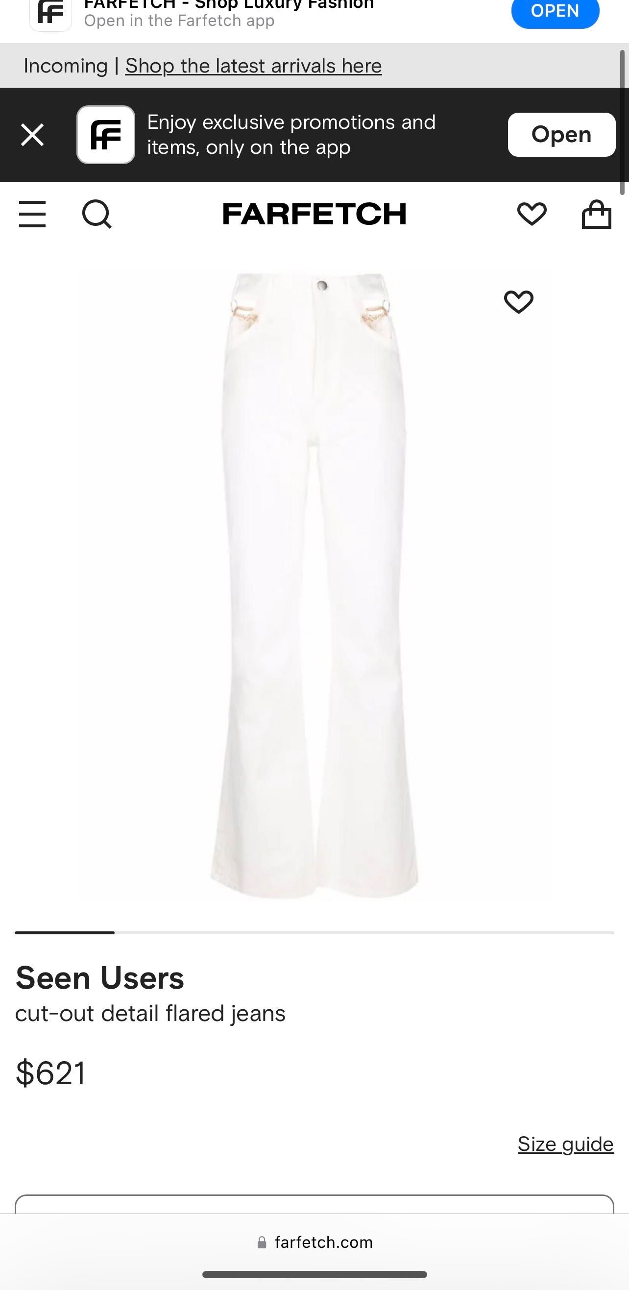 Seen Users white cut-out detail flared jeans 34 xs