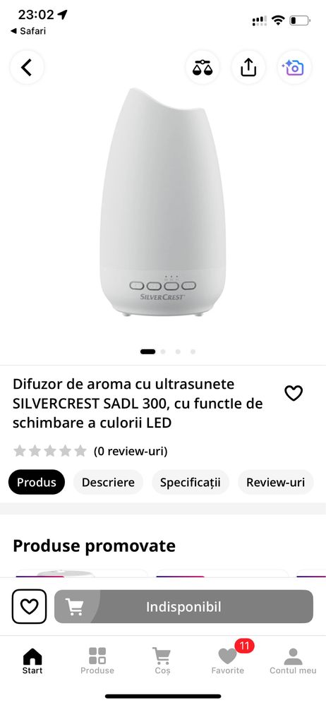 Difuzor arome cu ultrasunete Silvercrest sadl 300 nou
