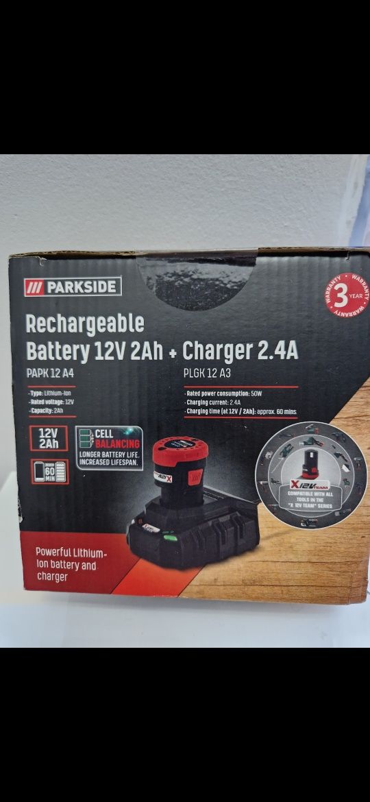 Baterie+incarcator Parkside 90lei