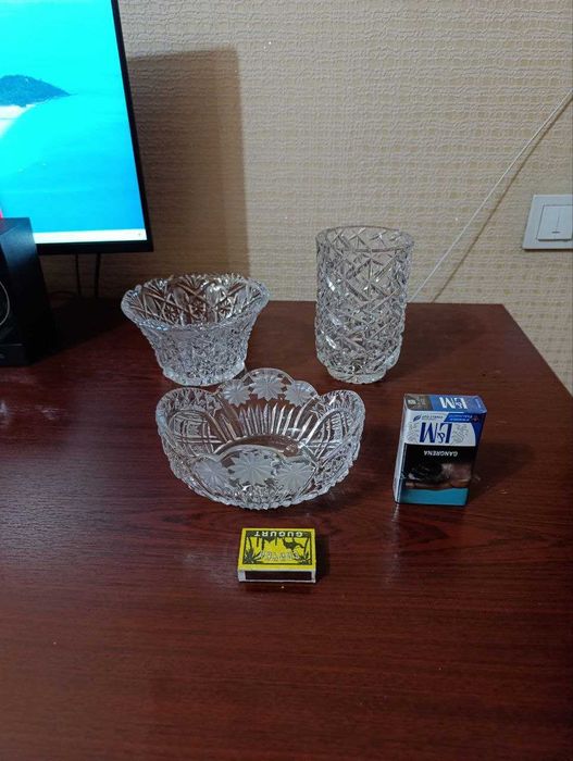 Ваза. Конфетница. Салатница. Хрусталь.