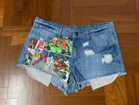 Pantaloni scurți din blugi Marvel, vintage, retro, autentici, Hulk, Ir