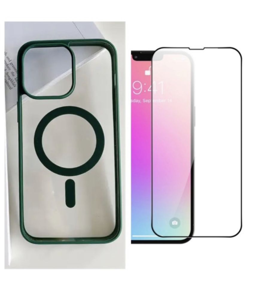 Husa Compact Magsafe + Folie Sticla Iphone 14/15/16E/16/PRO/MAX/PLUS