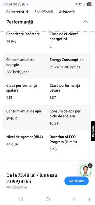 Masina de spalat vase  Samsung dw60m6050bb