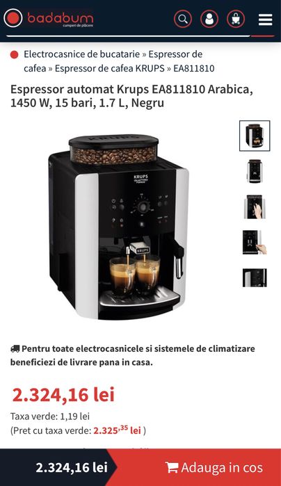 Nou! Expresor Krups automatic espresso arabica negru