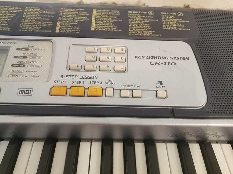 компютърна миди клавиатура CASIO LK-110 синтезатор с 5 октави
