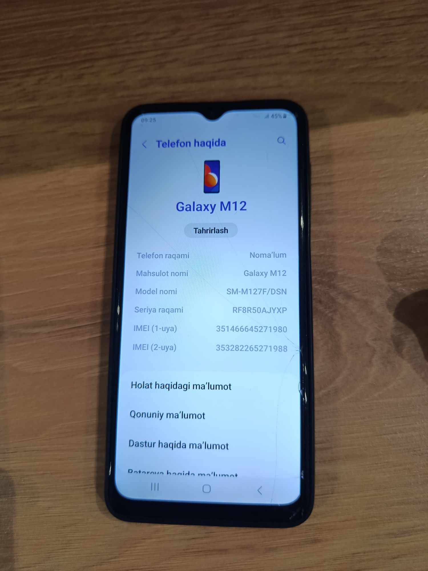 Samsung M12 32ga 4. xolati yaxshi