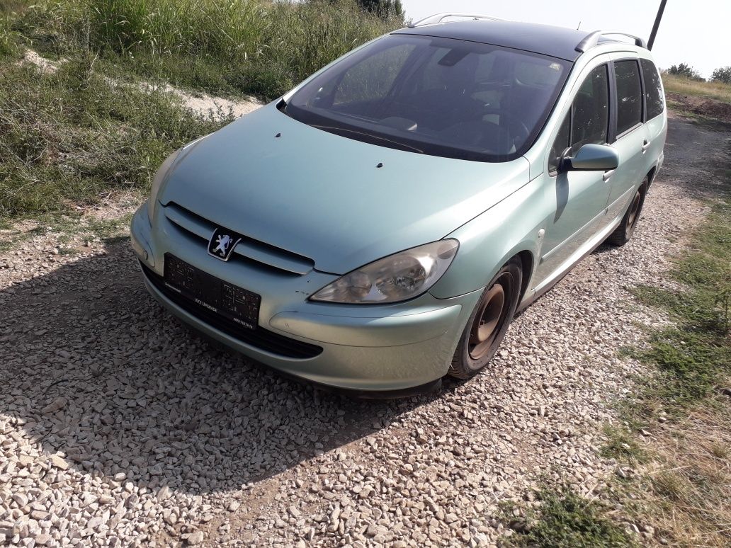 Пежо 307 sw 6+1 2.0 HDI 110 коня 2003 теглич панорама лебетка