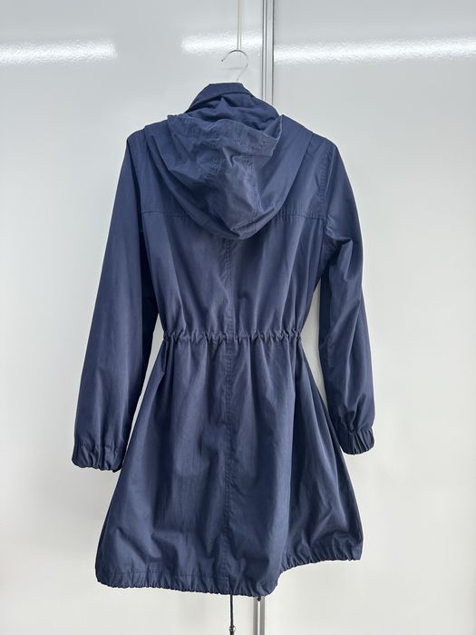 Jacheta/Parka lunga bleumarin cu gluga de primavara/toamna
