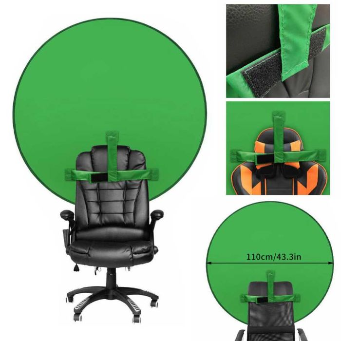 Складной фон хромакей на гибком каркасе 110см / 142 см на стул