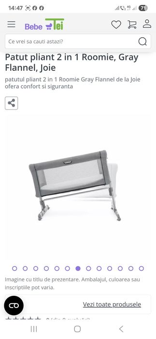 Pătuț pliant 2 in 1 pentru bebeluși