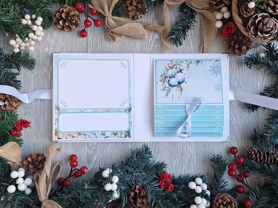 Коледен албум "Зимна приказка" в бяло, ръчна изработка /53.48