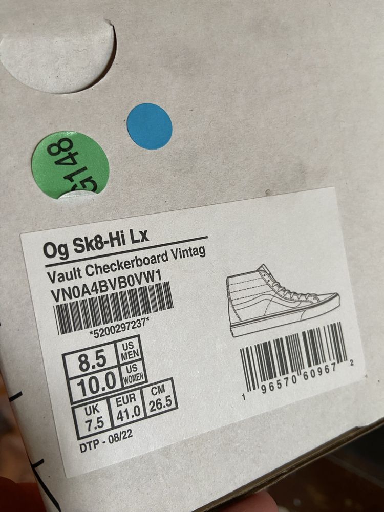 кеды vans og sk8-hi lx