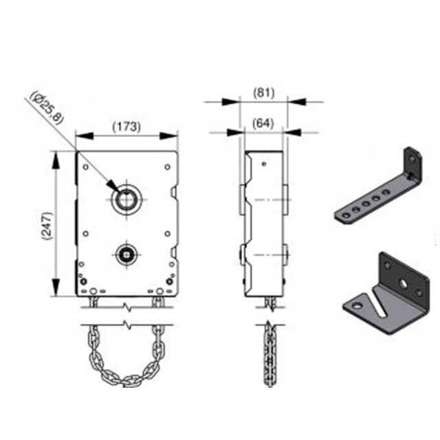 Palan cu lant actionare manuala pentru usi
