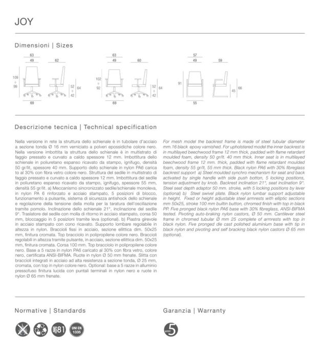 Scaun birou Olivo & Groppo Joy