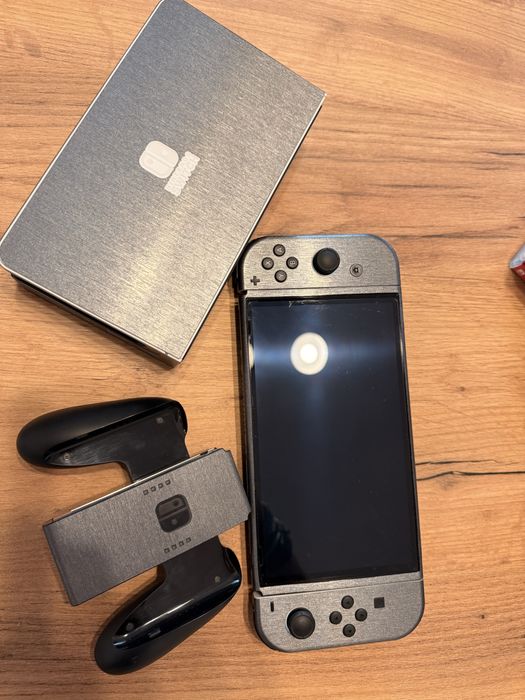 Nintendo Switch OLED – 128GB, Skin Gunmetal + Jocuri