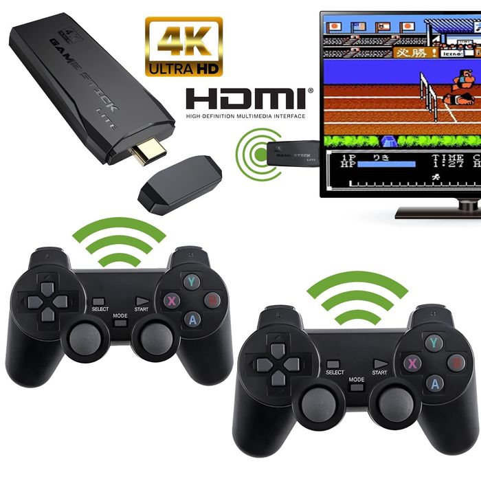 2024 4K HDMI Безжична Игра с над 10000 игри с безжични джойстици тв
