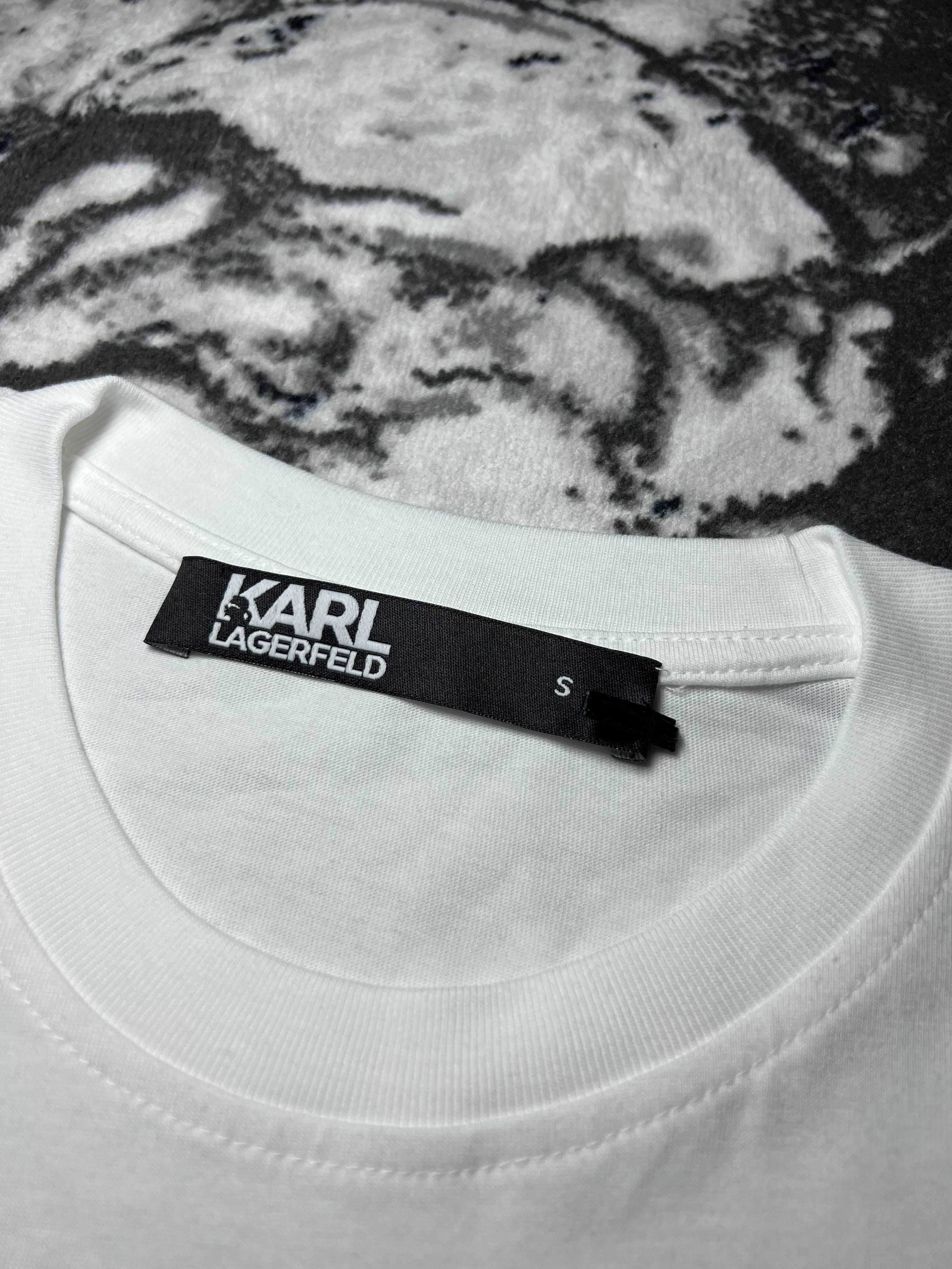 Karl Lagerfeld Бяла Тениска Черна Щампа ЧОВЕЧЕ - S M L XL