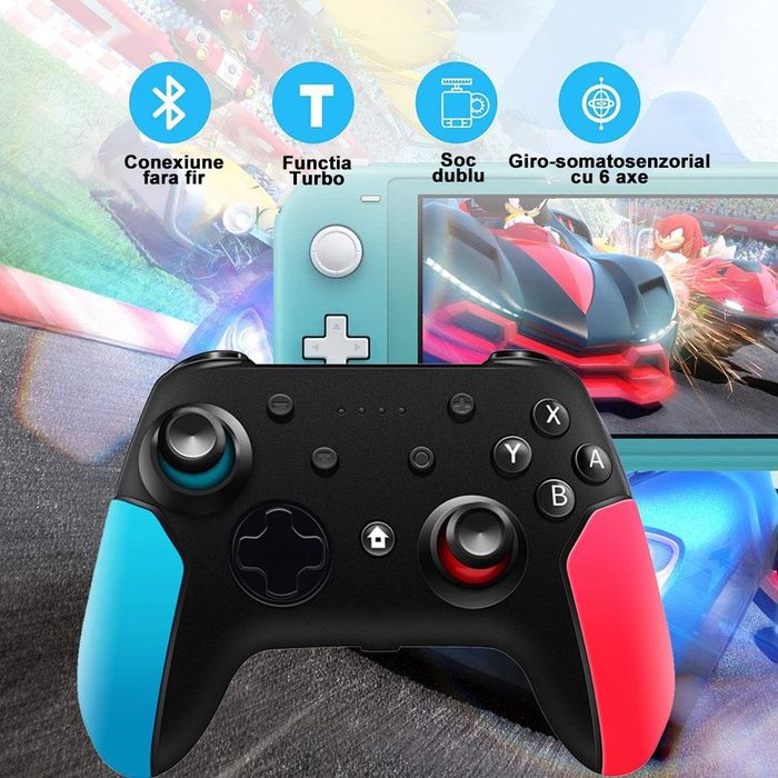 Gamepad wireless, Sundiguer®, Bluetooth, Wireless, PC/switch, Negru