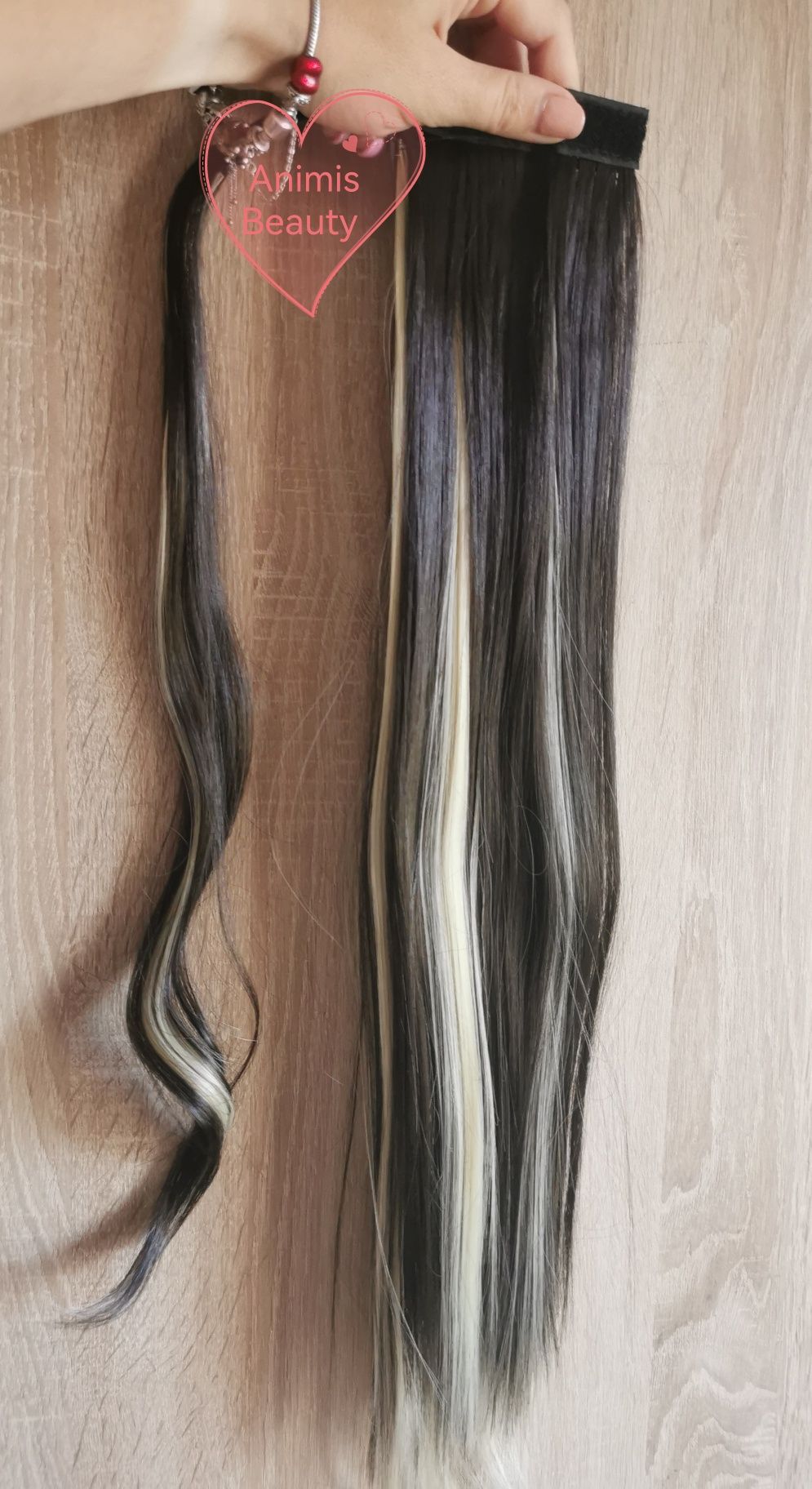 coada de par BLOND ȘUVIȚE, produs nou, imită bine părul natural