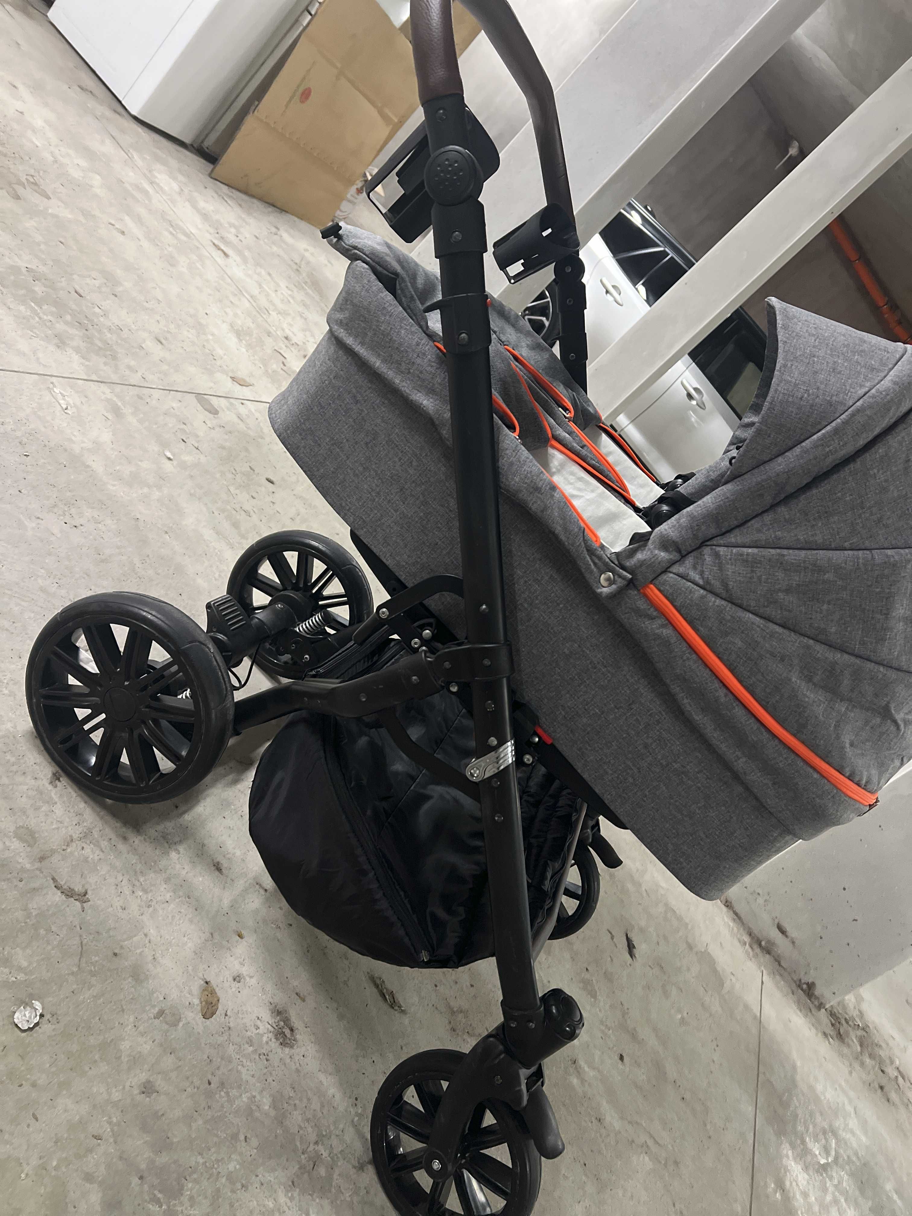 Комбинирана количка за близнаци 3в1 Dorjan - Quick Twin, светлосива